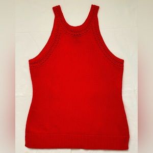 Massimo Dutti Red crochet-Knit red top